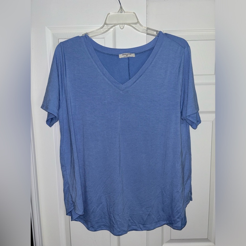 NEW Zenana Deep Blue T-Shirt with Buttery Soft Texture, Size 3X